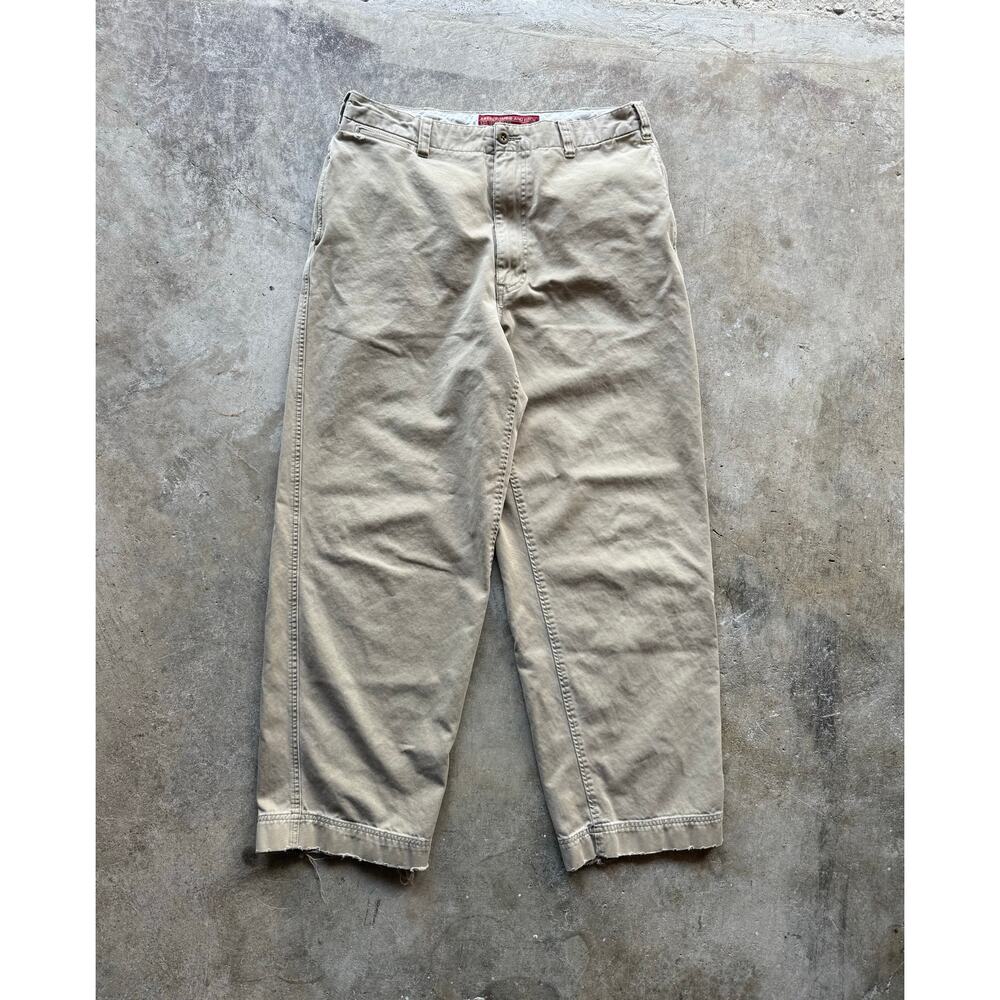 Vintage 2000s Abercrombie & Fitch Distressed Baggy Khaki Slacks Size 34x30